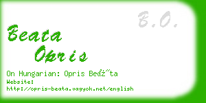 beata opris business card